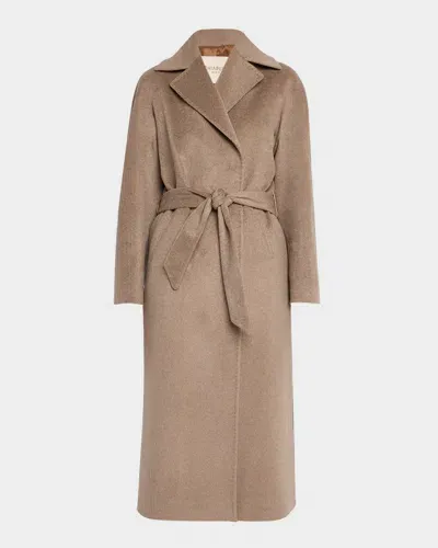 Chiarulli Siri Wrap Coat With Side Slits In Oatmeal