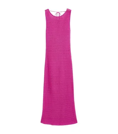 Chinti & Parker Ibiza Crocheted Cotton Dress In Pink