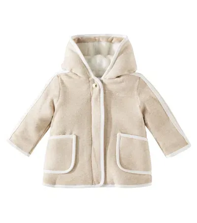 Chloé Baby Cotton Coat In Beige