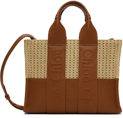 Chloé Small Woody Tote Bag In Brown