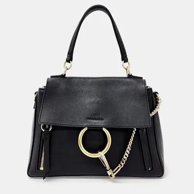 Pre-owned Chloé Black Leather Small Faye Day Top Handle Bag