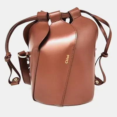 Pre-owned Chloé Brown Leather Mini Tulip Bucket Bag