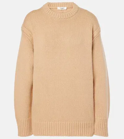 Chloé Cashmere And Cotton Sweater In Beige