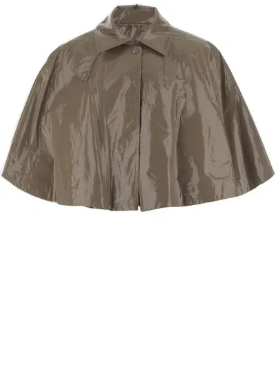 Chloé Lacquered Effect Cape In Green