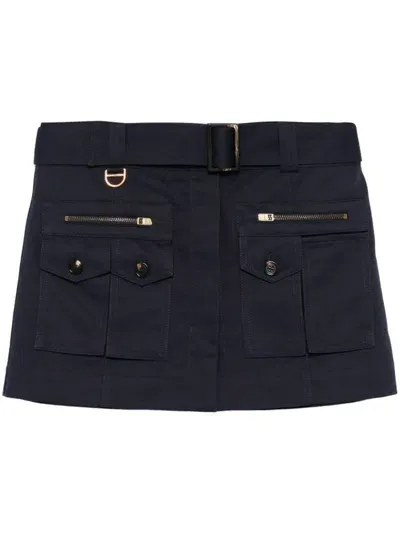 Chloé Cotton Mini Skirt In Blue