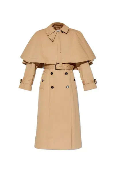 Chloé Double-breasted Trench Coat In Brown