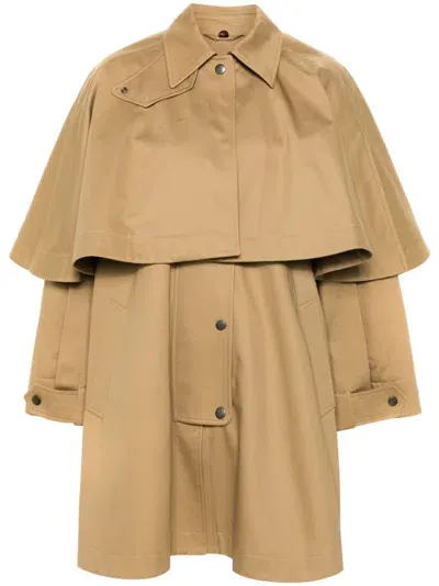 Chloé Gabardine Parka In Light Brown