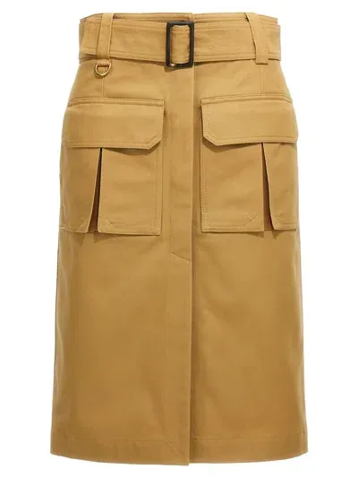 Chloé Gabardine Skirt In Cream