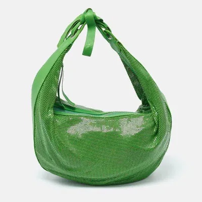 Pre-owned Chloé Green Metal Mesh And Leather Chainmail Hobo