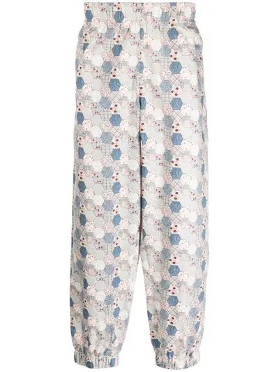 Chloè Nardin Geometric-print Cotton Pants In Blue