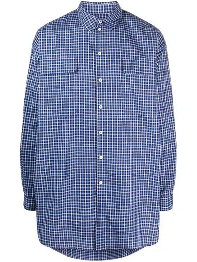 Chloè Nardin Plaid-pattern Oversize Shirt In Blue