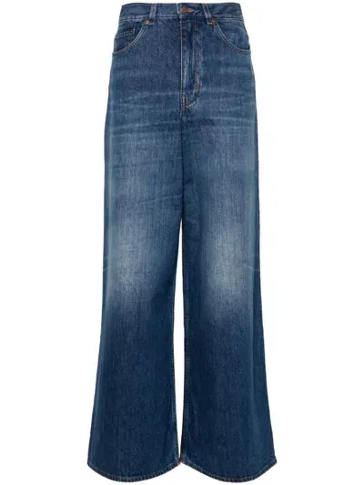 Chloé Chic Bell Denim Jean Pants For Women In Nightblue