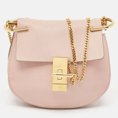 Pre-owned Chloé Pink Leather Drew Shoulder Bag