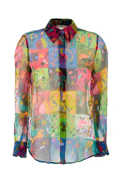 Chloé Printed Silk Blouse In Multi