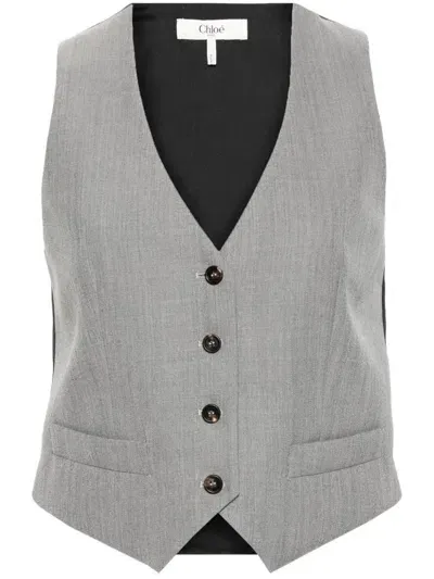 Chloé Tailored Waistcoat In Grey