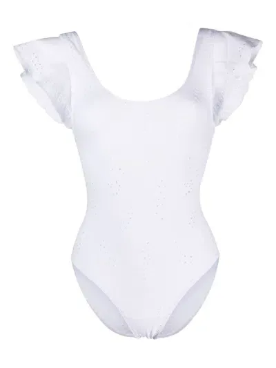 Chloé X Eres Philippine Ruffled Swimsuit In White