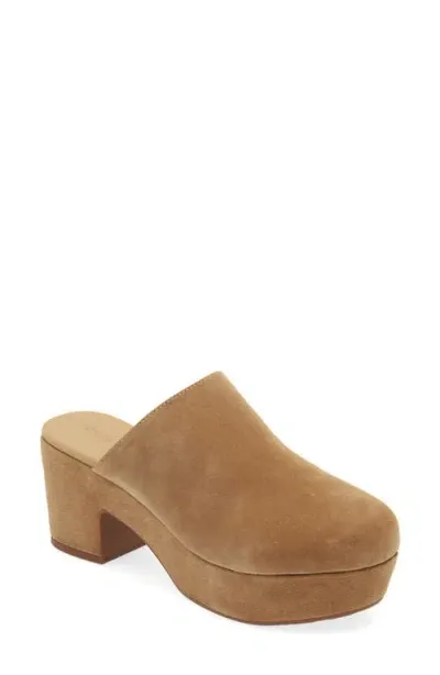 Chocolat Blu Ginette Platform Clog In Camel Suede