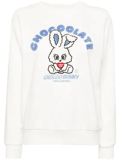 Chocoolate Graphic Sweatshirt In White