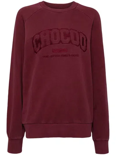 Chocoolate Logo Embroidered Sweatshirt In Red