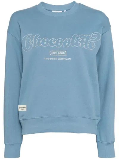 Chocoolate Logo-embroidered Sweatshirt In Blue