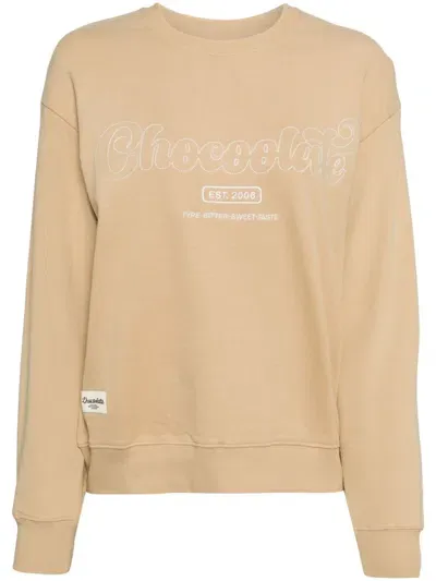 Chocoolate Logo-embroidered Sweatshirt In Neutrals