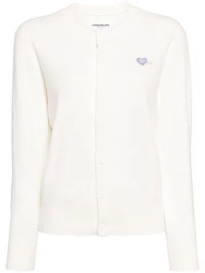 Chocoolate Logo-patched Cardigan In White