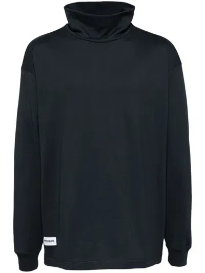 Chocoolate Mock Neck Long-sleeved T-shirt In Blue