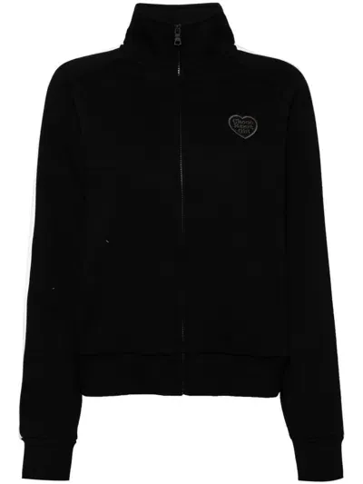 Chocoolate Mock Neck Zip Up Sweatshirt In Black