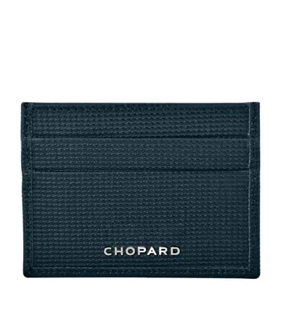 Chopard Small Leather Classic Card Holder In Gray