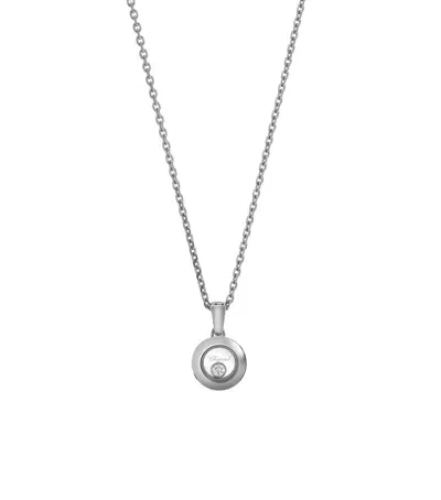 Chopard White Gold And Diamond Happy Diamonds Icons Pendant Necklace In Metallic