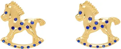 Chopova Lowena Gold Rocking Horse Earrings