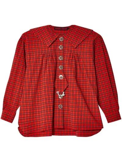 Chopova Lowena Tartan-checked Shirt In Red