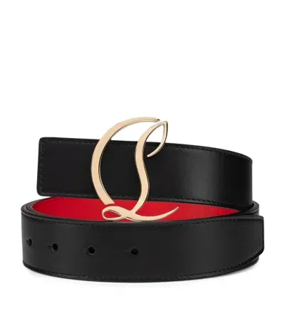 Christian Louboutin Cl Logo Leather Belt In Red