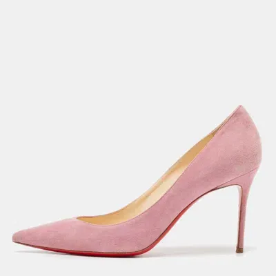 Pre-owned Christian Louboutin Pink Suede Pigalle Pointed Toe Pumps Size 39.5