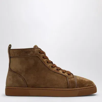 Christian Louboutin Suede Louis High-top Sneakers In Brown