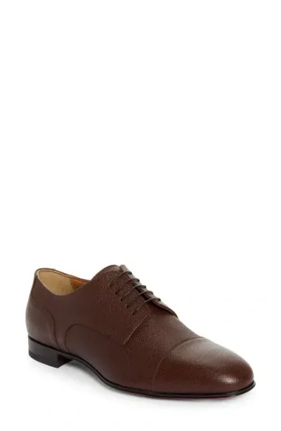 Christian Louboutin Surcity Cap Toe Derby In Brown