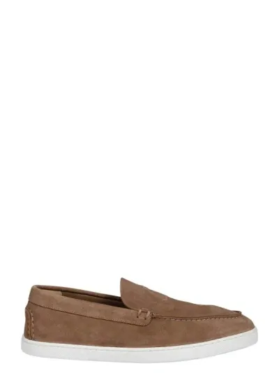 Christian Louboutin Varsiboat Flat Slippers In Brown