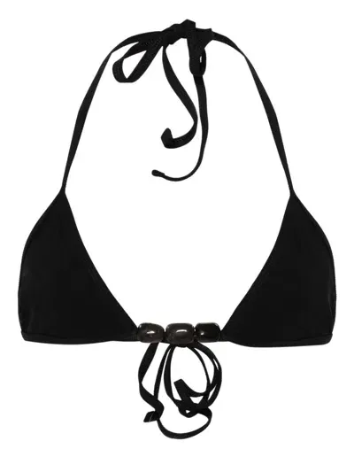 Christopher Esber Crystal Bikini Top In Black