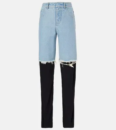 Christopher Esber Deconstructed Wide-leg Jeans In Blue