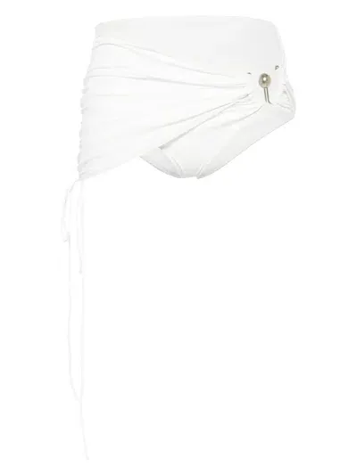 Christopher Esber Ruched Orbit Bikini Skirt In White