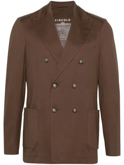 Circolo 1901 Double-breasted Jacket Circolo In Brown