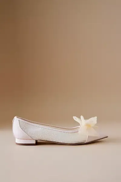 Circus Ny Darcey Mesh Pointed-toe Ballet Flats In White