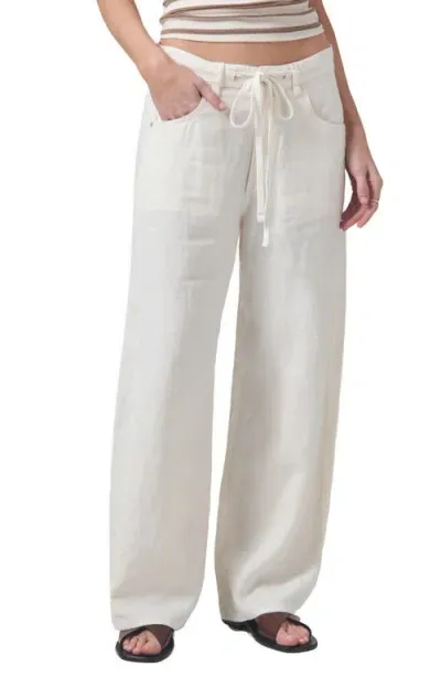 Citizens Of Humanity Brynn Linen Drawstring Pants In Vanilla