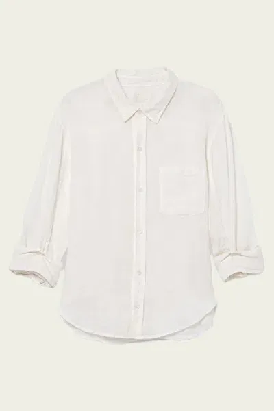 Citizens Of Humanity Kayla Shrunken Linen Shirt In Vanilla In White