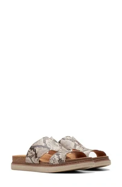 Clarks Arwell Slide Sandal In Snake Print