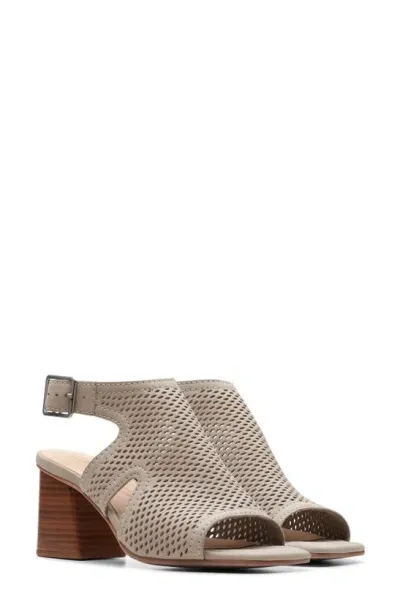 Clarks Siara 65 Flow Ankle Strap Sandal In Stone Nubuck