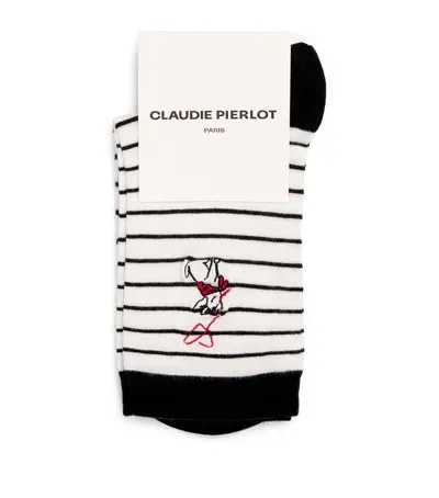 Claudie Pierlot Striped Jean Toto Socks In White