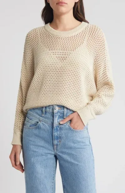 Cleobella Kiara Open Stitch Organic Cotton Sweater In Ivory