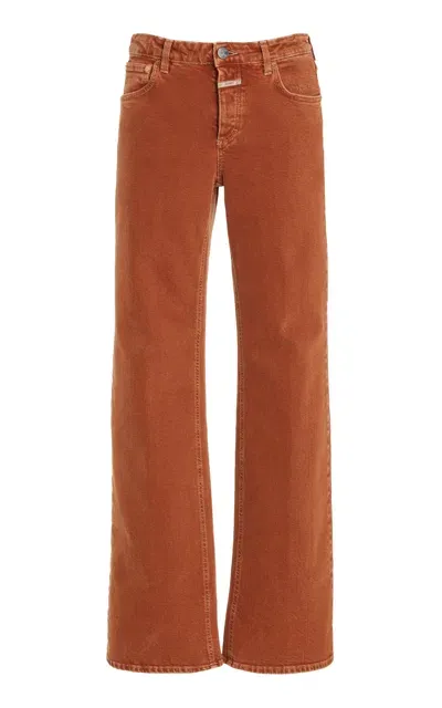 Closed Gillan Stretch Low-rise Flared Jeans In Brown