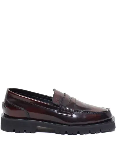 Closed Leather Loafers In Brown